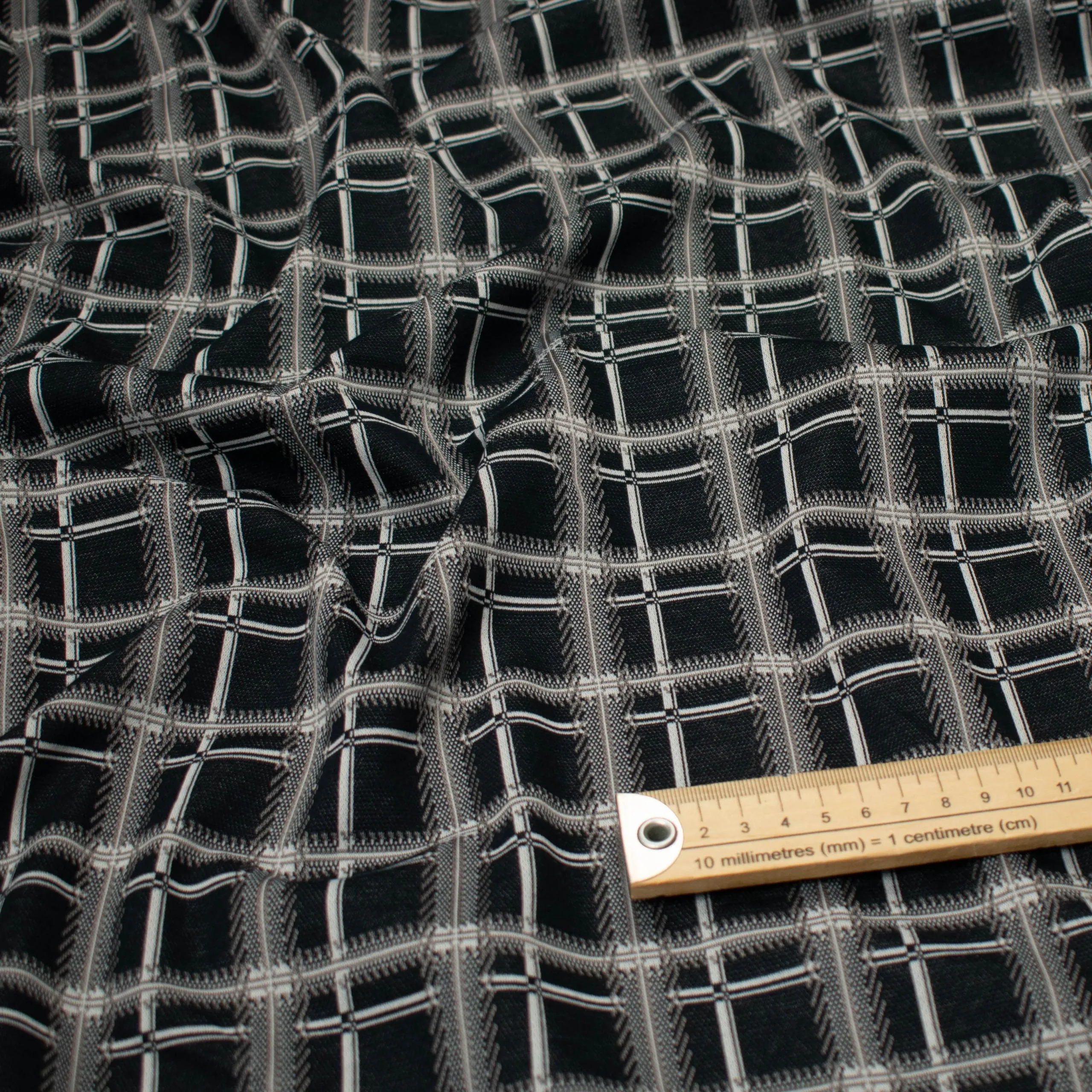 Printed Knits Design-82 Black & Grey Checks