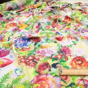 Printed Rayon Design-15 Red & Yellow Flower Bouquets