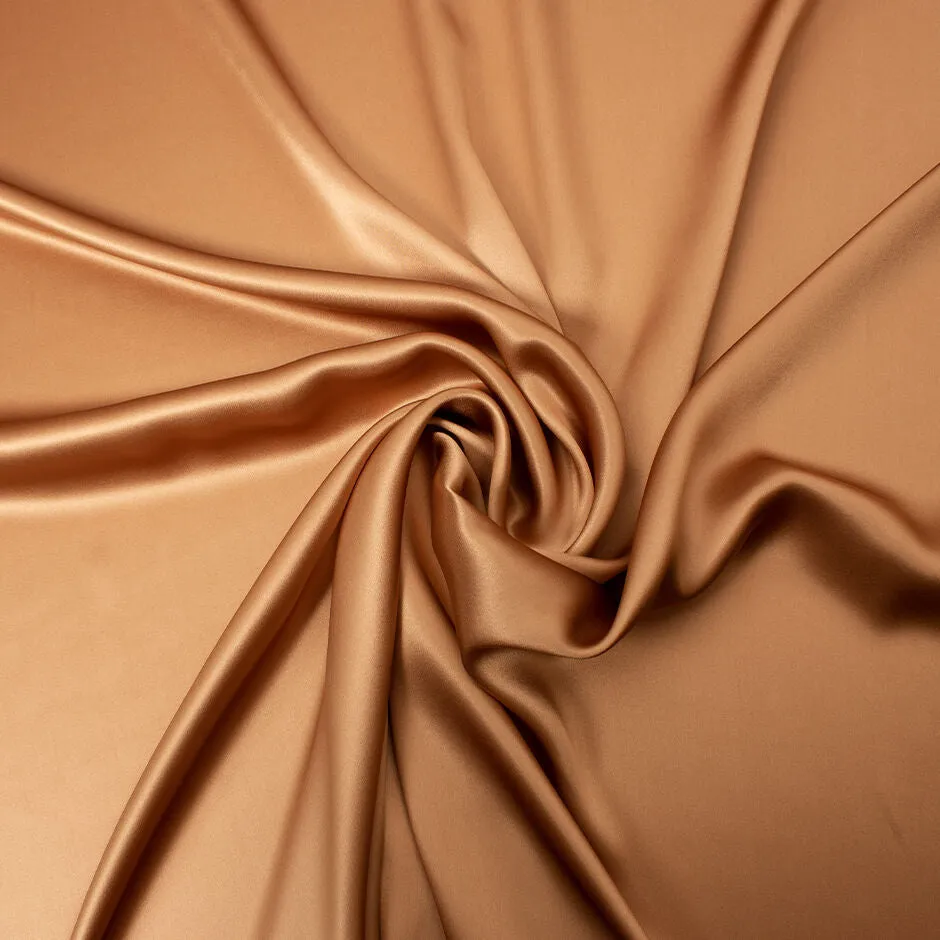 Rich Caramel Pure Silk Satin