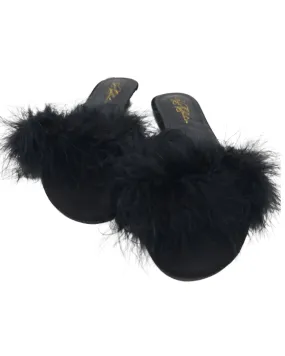 Rya Collection Black Feather Slippers