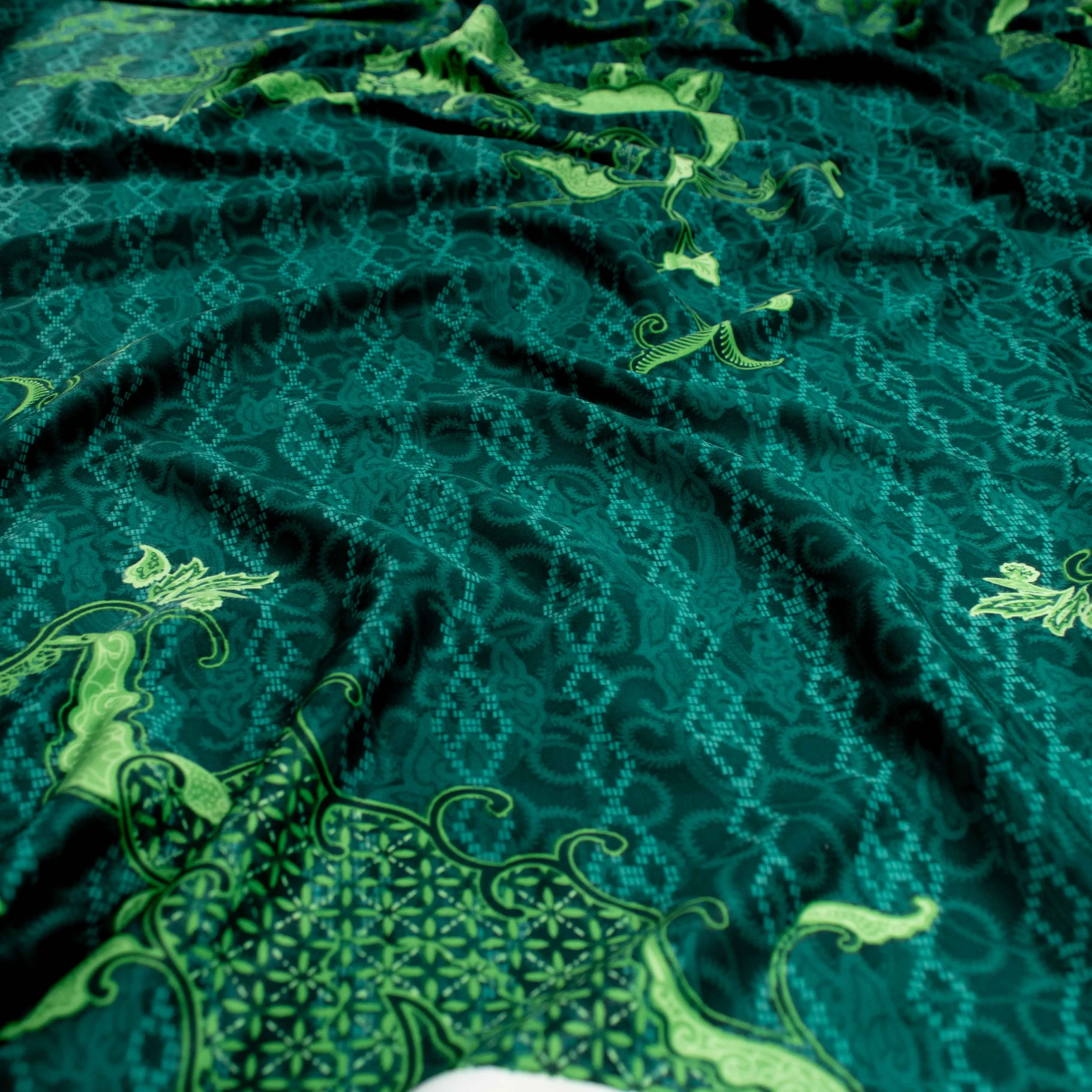 Sand Wash Prints Design-641 Green Paisley & Geometry