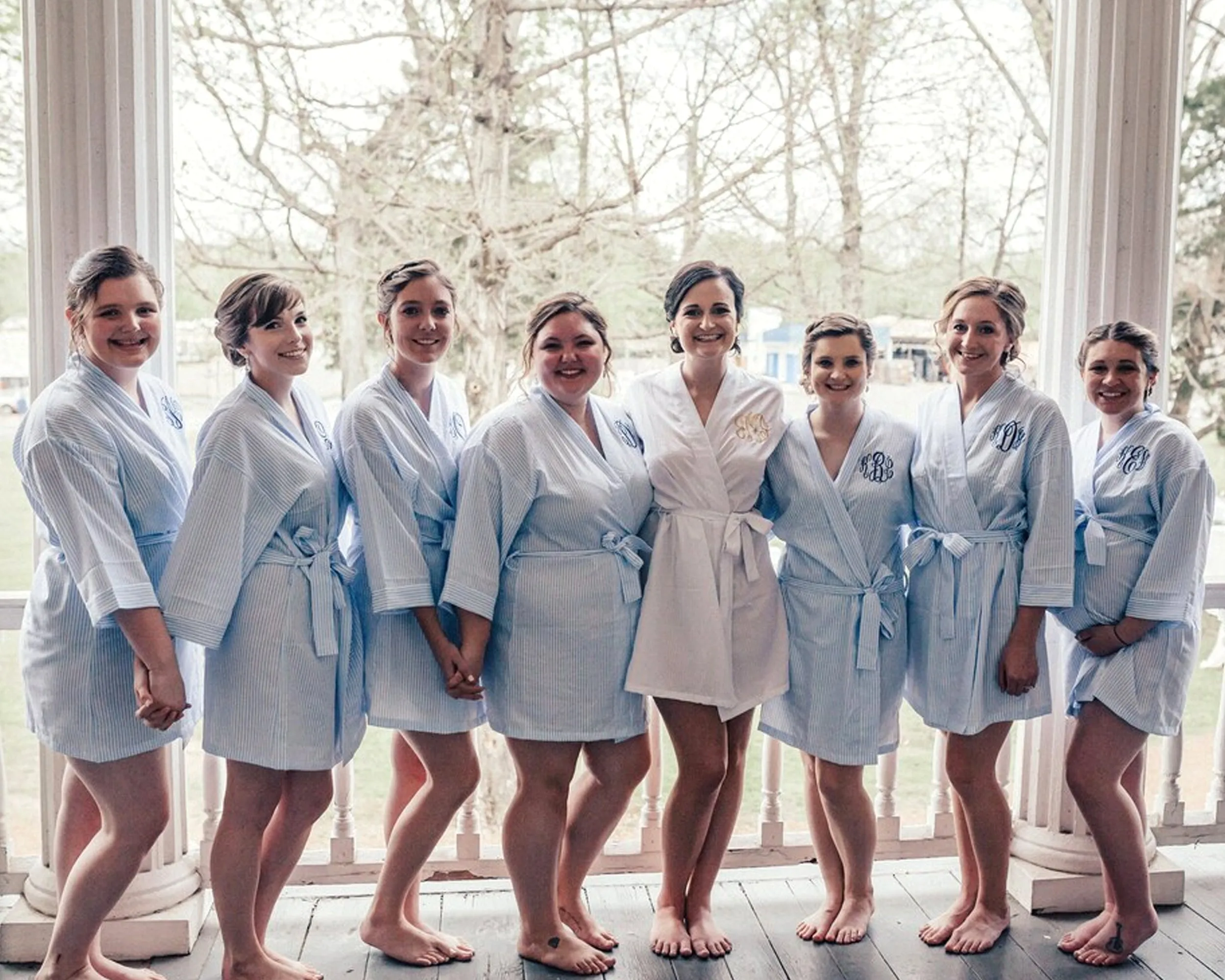 Seersucker Bridal Party Robes