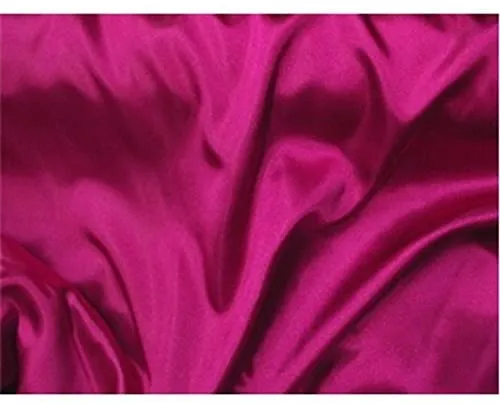 Stretch Imitation Silk Satin Charmeuse - Fuschia #121, Satin Fabric By The Yard