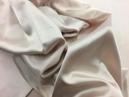 Stretch Imitation Silk Satin Charmeuse - Rose Gold, Satin Fabric By The Yard