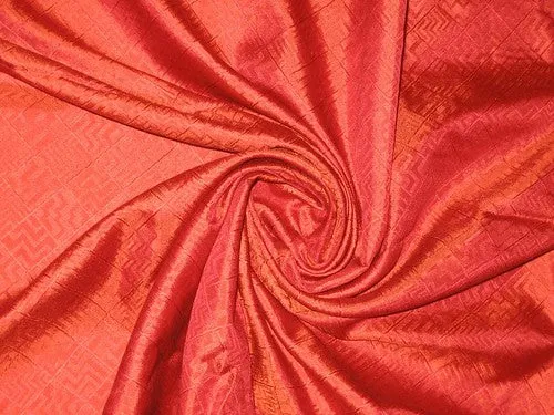 Tomato Red and Orange colour Printed Silk Satin 54&quot; wide