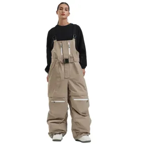 Unisex Baggy Snow Bibs Breathable Ski Overalls Pants