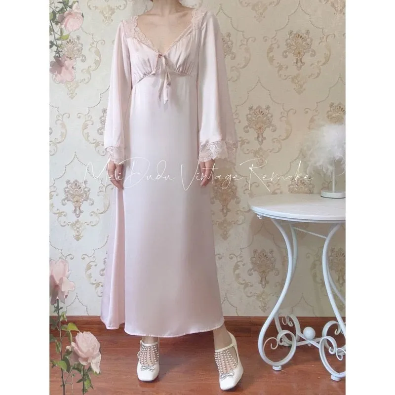 VenusFox Sexy Sleepwear Night Wear Summer 2021 Home Clothes for Women Ladies Nightgown Lace Long Nightdress Sleepshirt Satin Slip Dress