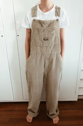 Vintage OshKosh Tan Corduroy Overalls L