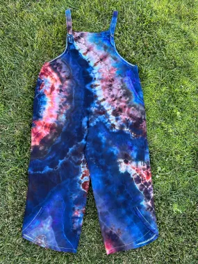 Women’s Large Geode Cotton Overalls Jumpsuit in ‘Deep Marine’